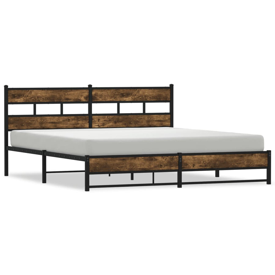 Bedframe zonder matras metaal gerookt eikenkleurig 200x200 cm