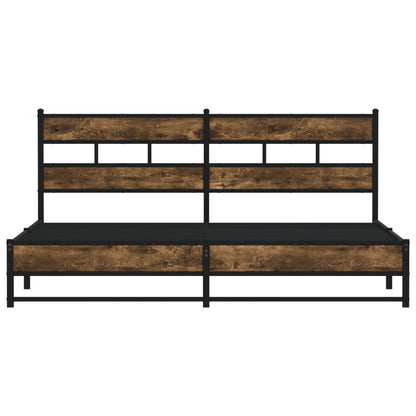 Bedframe zonder matras metaal gerookt eikenkleurig 200x200 cm