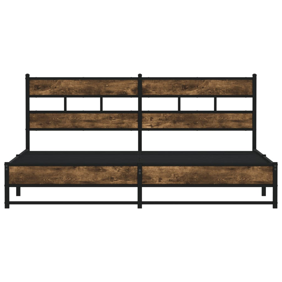 Bedframe zonder matras metaal gerookt eikenkleurig 200x200 cm