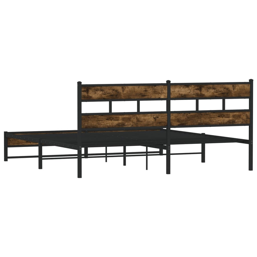 Bedframe zonder matras metaal gerookt eikenkleurig 200x200 cm