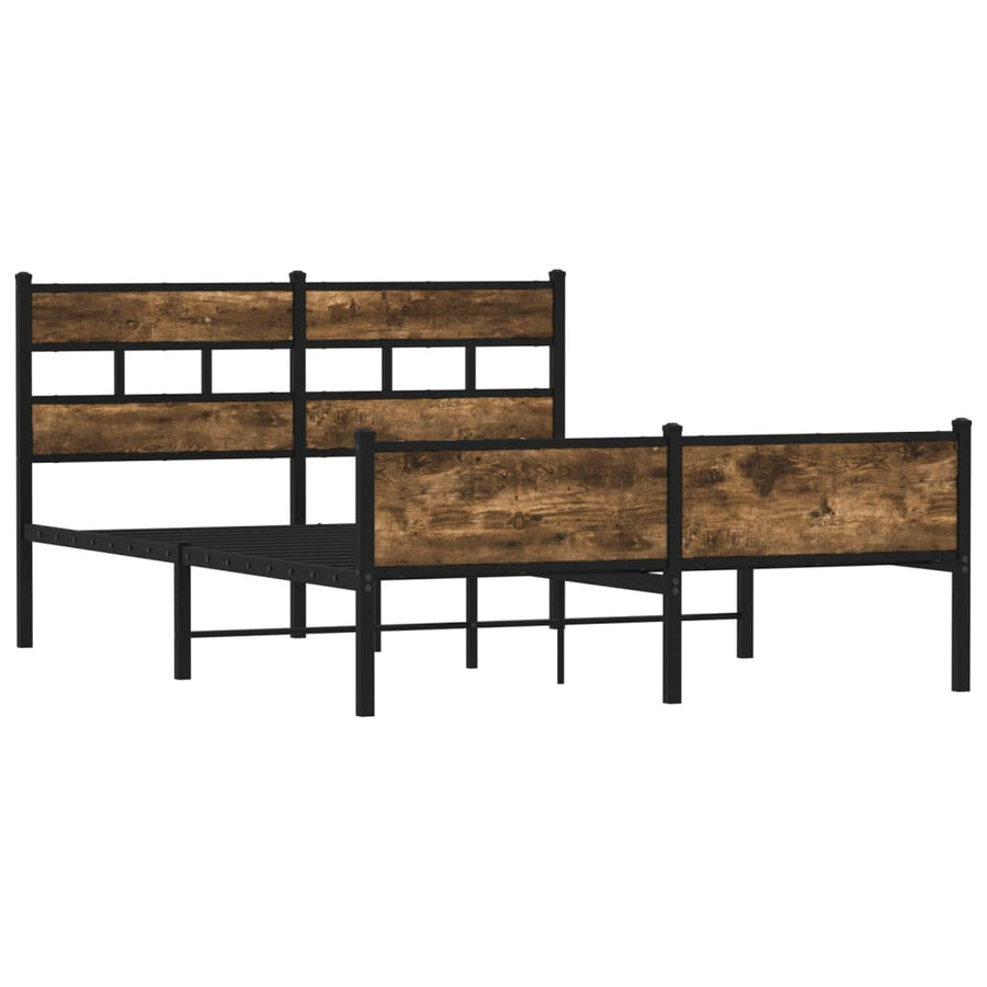 Bedframe zonder matras metaal gerookt eikenkleurig 160x200 cm