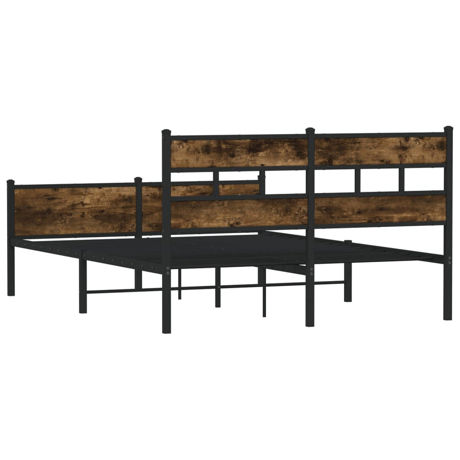 Bedframe zonder matras metaal gerookt eikenkleurig 160x200 cm
