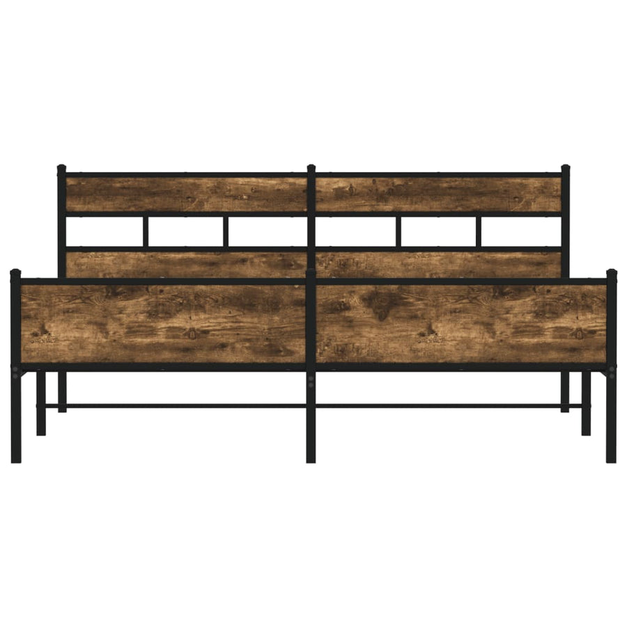 Bedframe zonder matras metaal gerookt eikenkleurig 180x200 cm