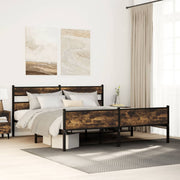 Bedframe metaal gerookt eiken 193x203 cm