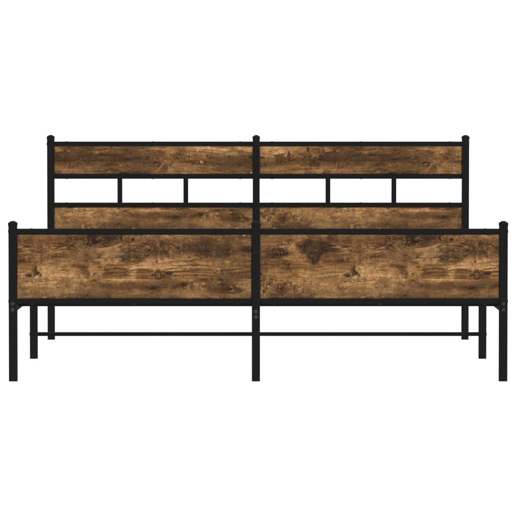 Bedframe zonder matras metaal gerookt eikenkleurig 200x200 cm