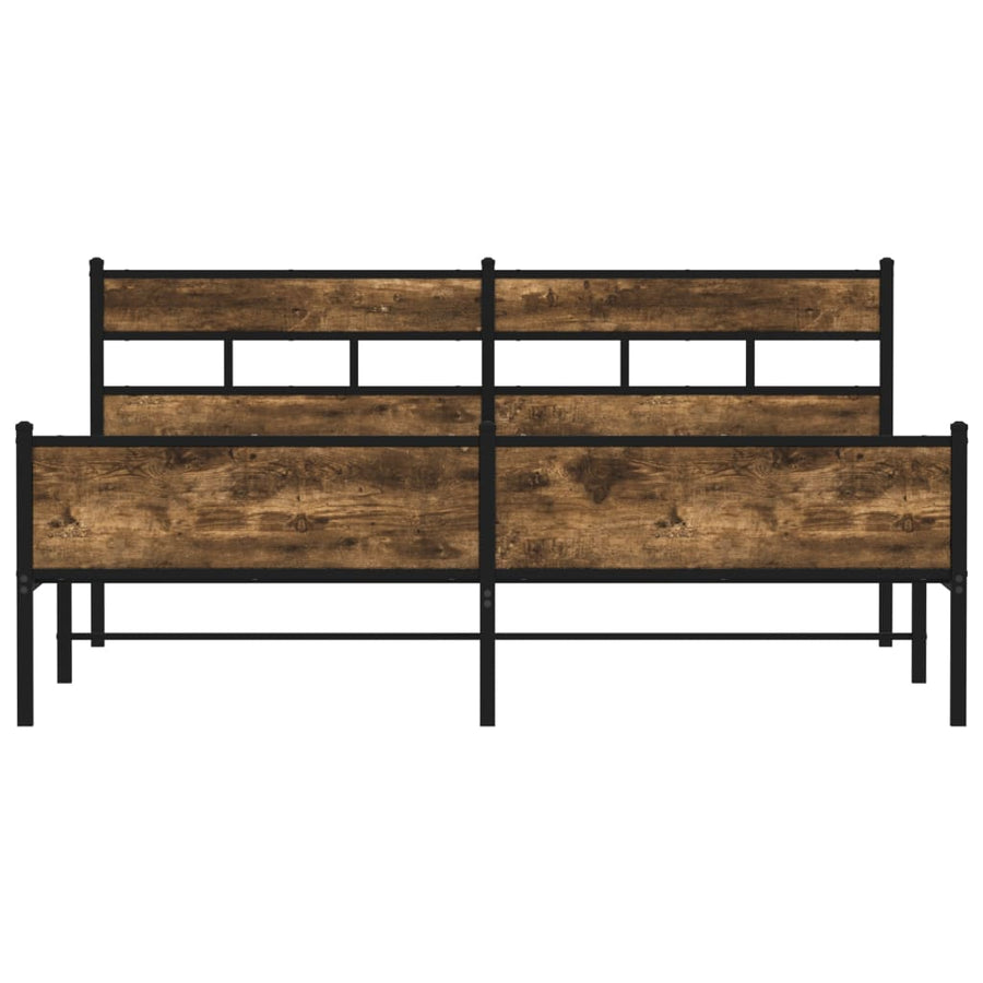 Bedframe zonder matras metaal gerookt eikenkleurig 200x200 cm