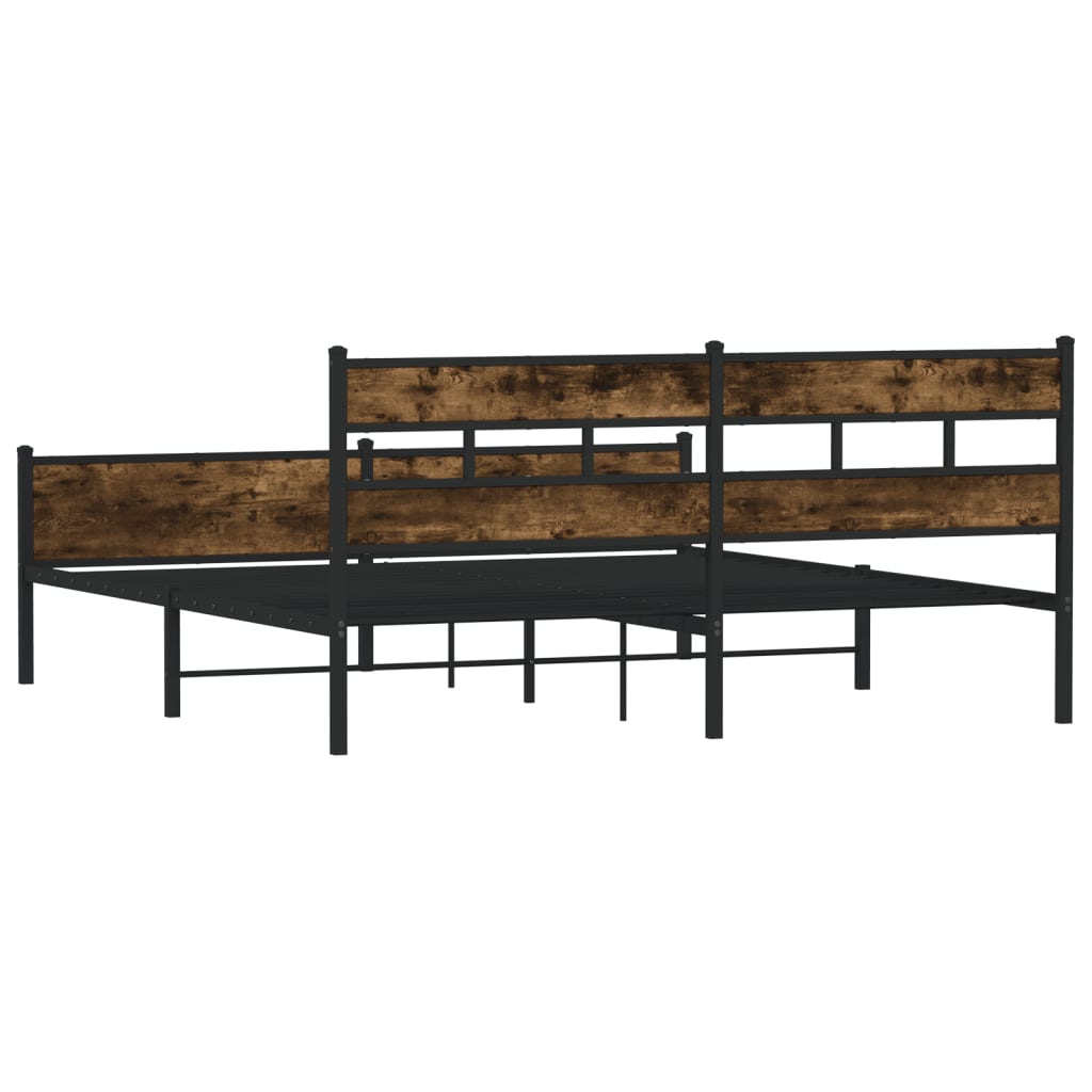 Bedframe zonder matras metaal gerookt eikenkleurig 200x200 cm