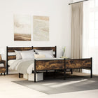 Bed frame without mattress metal smoked oak-colored 200x200 cm