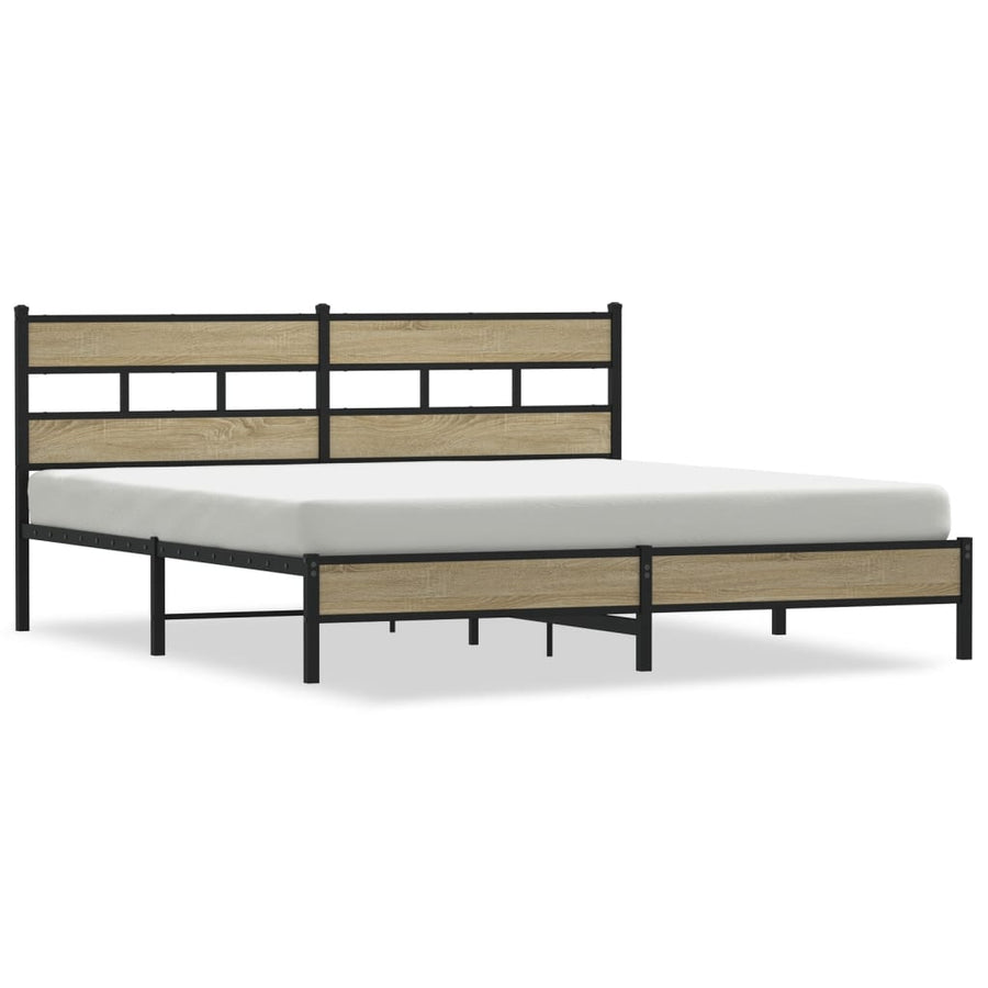 Bedframe zonder matras metaal sonoma eikenkleurig 180x200 cm