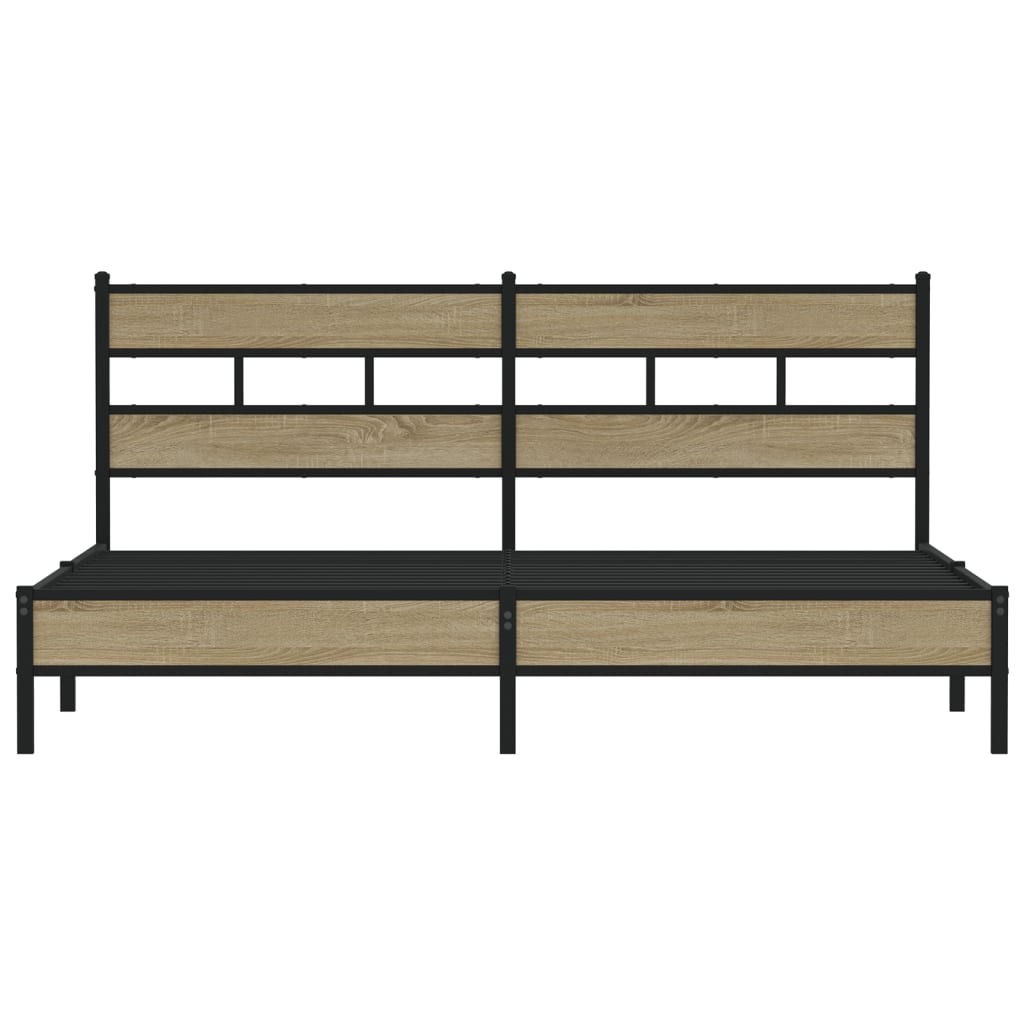 Bedframe zonder matras metaal sonoma eikenkleurig 180x200 cm