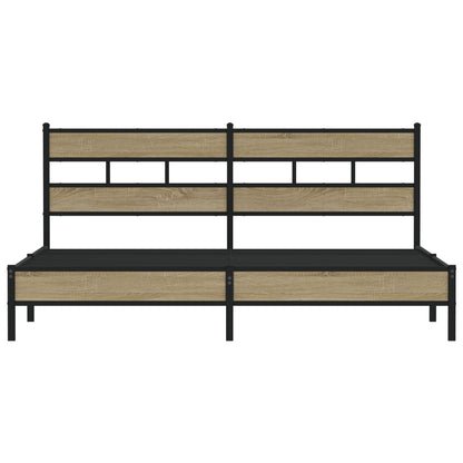 Bedframe zonder matras metaal sonoma eikenkleurig 180x200 cm