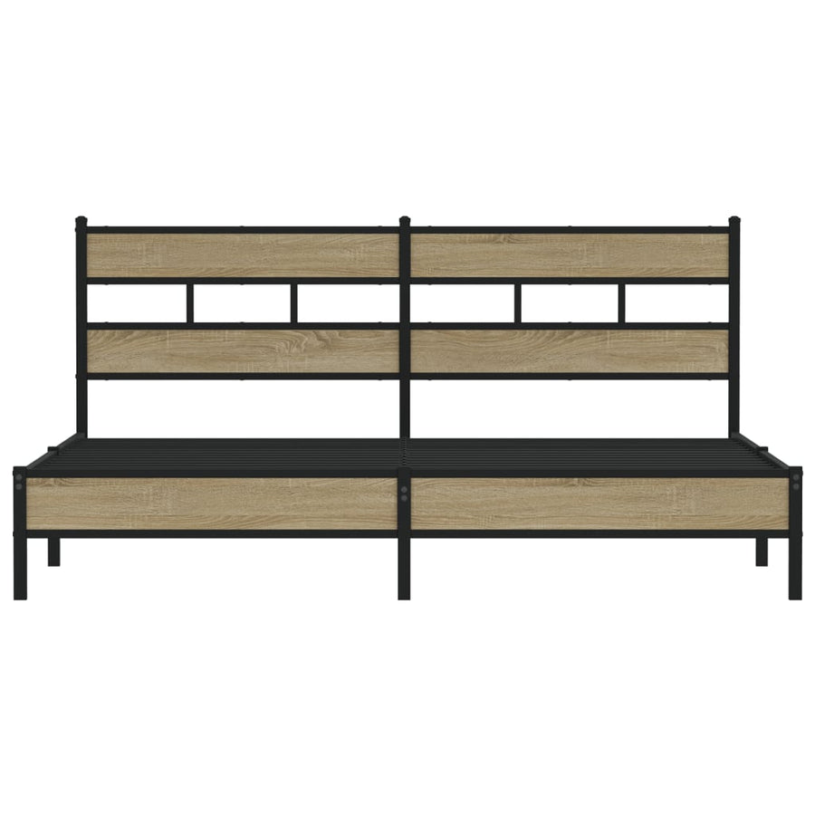 Bedframe zonder matras metaal sonoma eikenkleurig 180x200 cm
