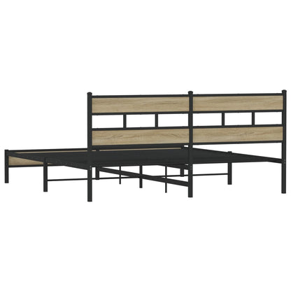 Bedframe zonder matras metaal sonoma eikenkleurig 180x200 cm