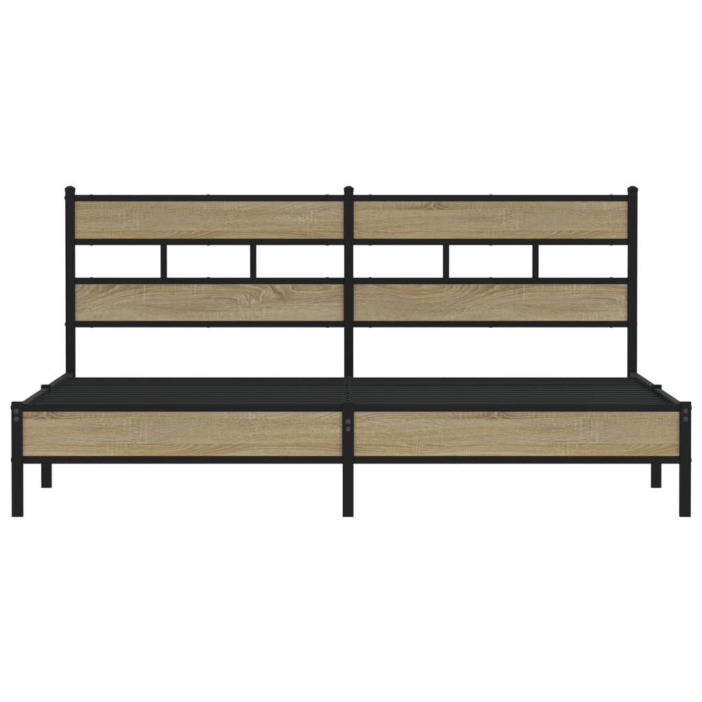 Bedframe zonder matras metaal sonoma eikenkleurig 183x213 cm