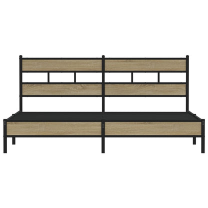 Bedframe zonder matras metaal sonoma eikenkleurig 183x213 cm