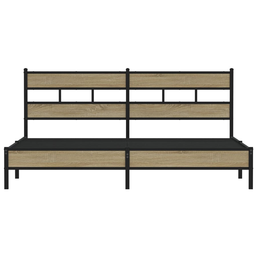 Bedframe zonder matras metaal sonoma eikenkleurig 183x213 cm