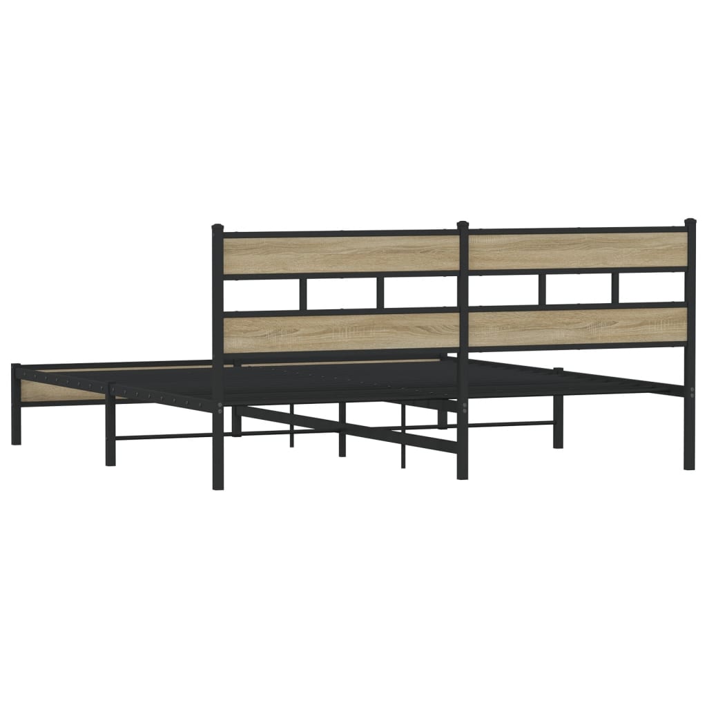 Bedframe zonder matras metaal sonoma eikenkleurig 183x213 cm