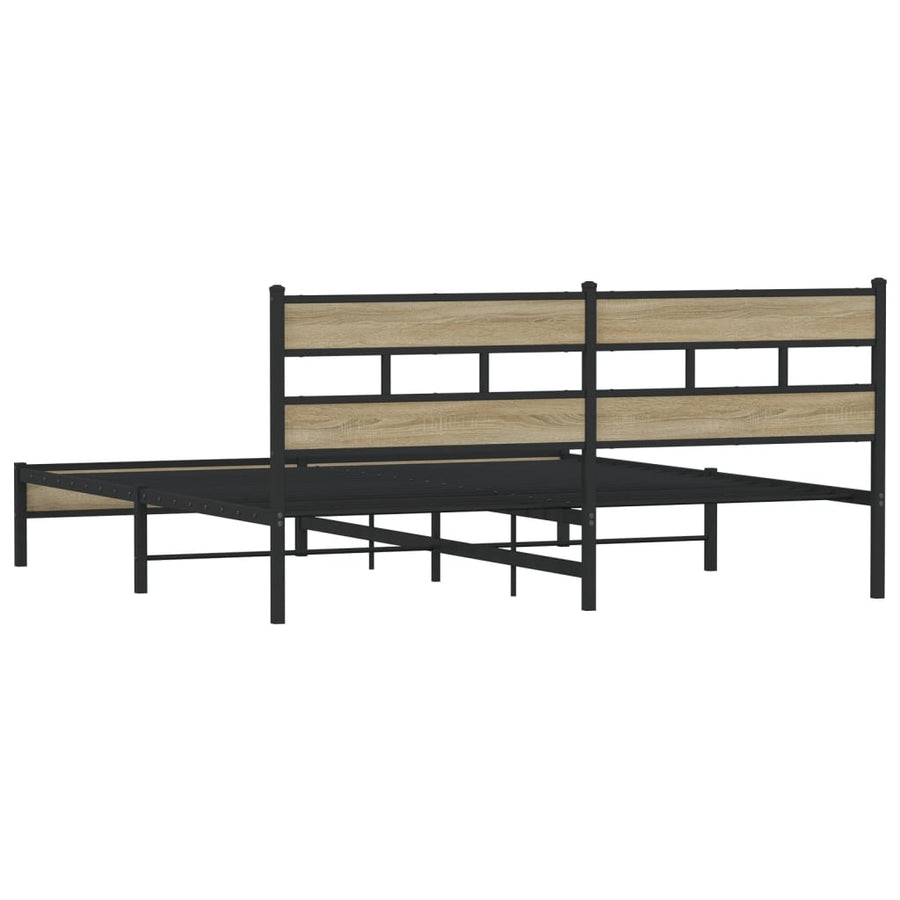 Bedframe zonder matras metaal sonoma eikenkleurig 183x213 cm