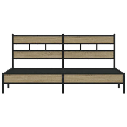 Bedframe zonder matras metaal sonoma eikenkleurig 193x203 cm