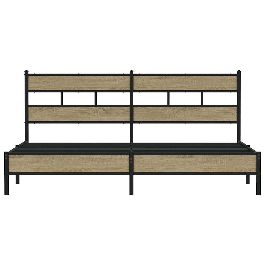 Bedframe zonder matras metaal sonoma eikenkleurig 193x203 cm