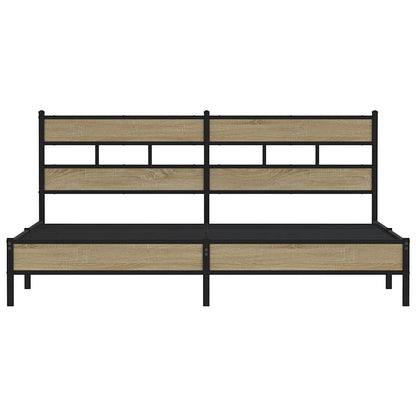 Bedframe zonder matras metaal sonoma eikenkleur 200x200 cm