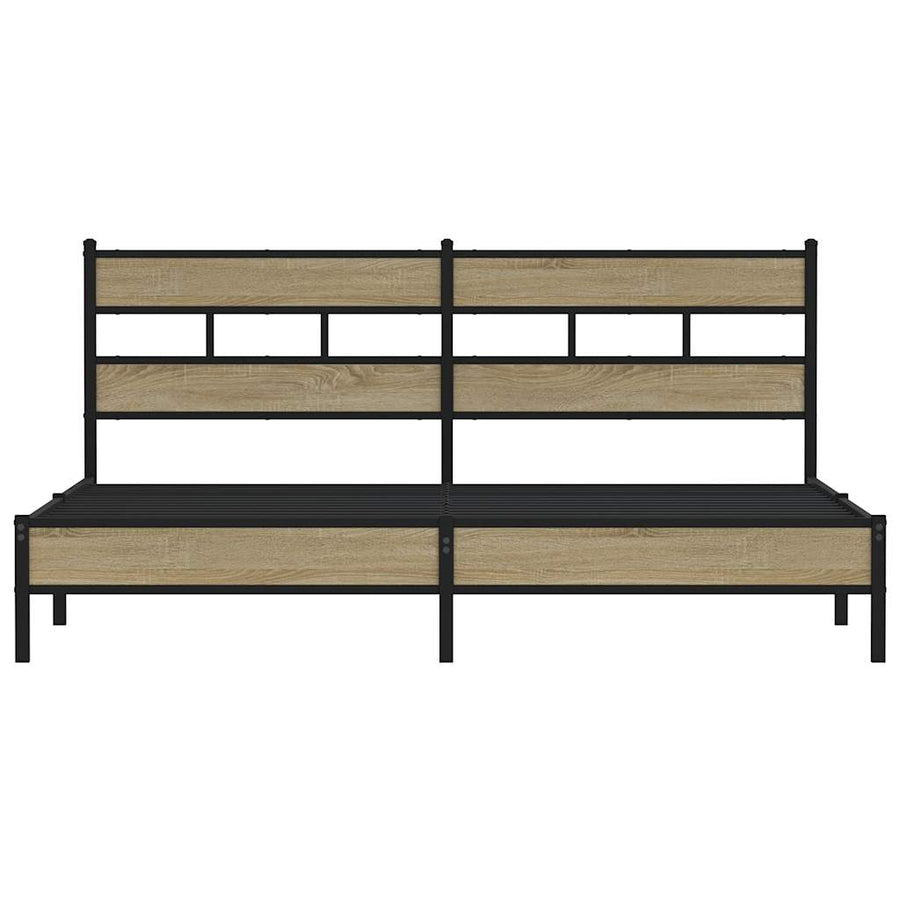 Bedframe zonder matras metaal sonoma eikenkleur 200x200 cm