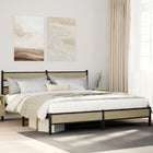 Bedframe 200x200 cm metaal sonoma eiken