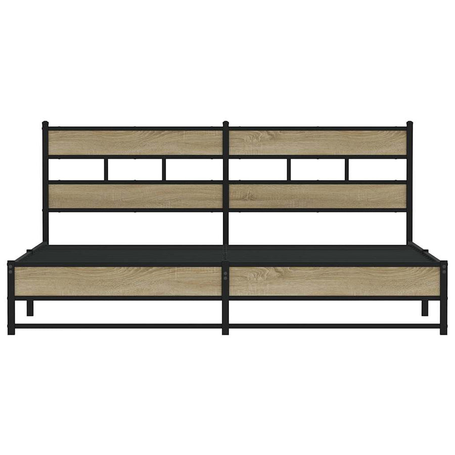 Bedframe zonder matras metaal sonoma eikenkleurig 180x200 cm