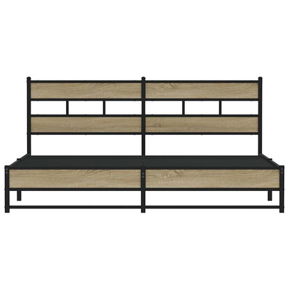 Bedframe zonder matras metaal sonoma eikenkleurig 183x213 cm