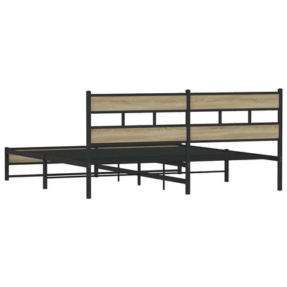 Bedframe zonder matras metaal sonoma eikenkleurig 183x213 cm