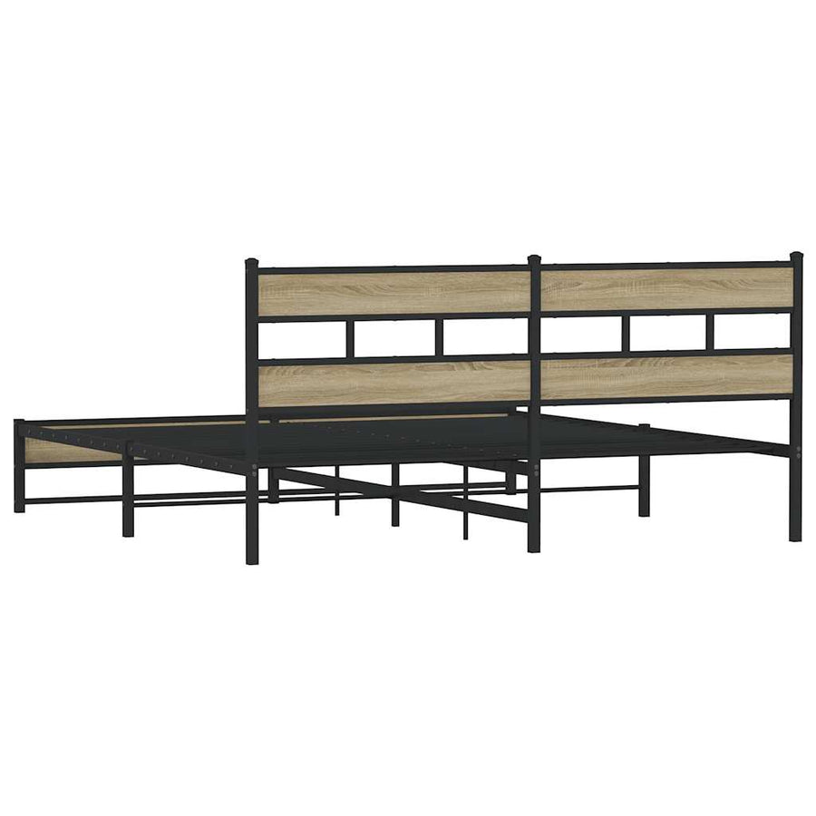 Bedframe zonder matras metaal sonoma eikenkleurig 183x213 cm