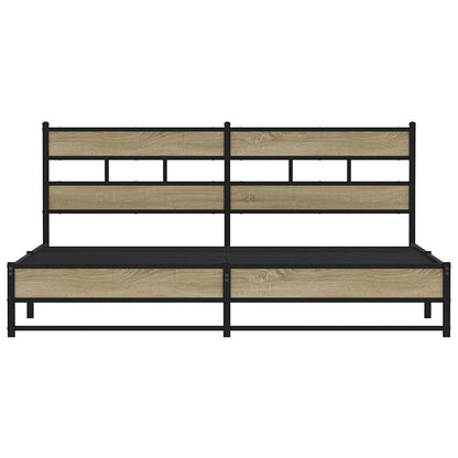 Bedframe zonder matras metaal sonoma eikenkleurig 193x203 cm
