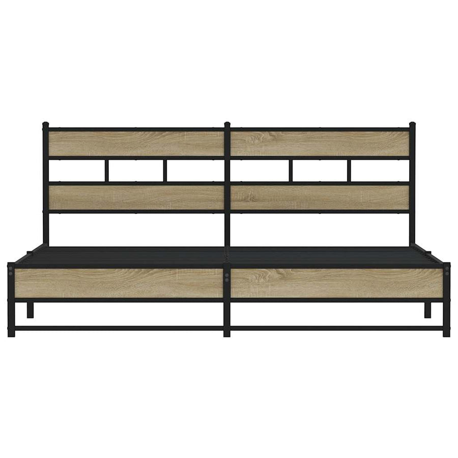 Bedframe zonder matras metaal sonoma eikenkleurig 193x203 cm