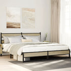 Bed frame without mattress metal Sonoma oak-colored 193x203 cm