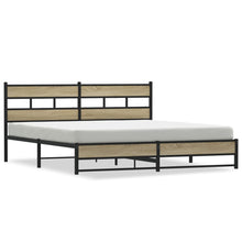Bedframe zonder matras metaal sonoma eikenkleur 200x200 cm