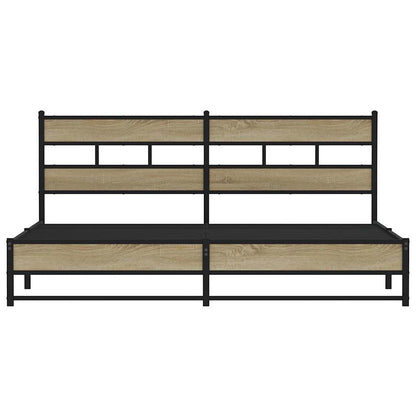 Bedframe zonder matras metaal sonoma eikenkleur 200x200 cm