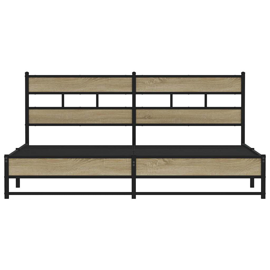 Bedframe zonder matras metaal sonoma eikenkleur 200x200 cm
