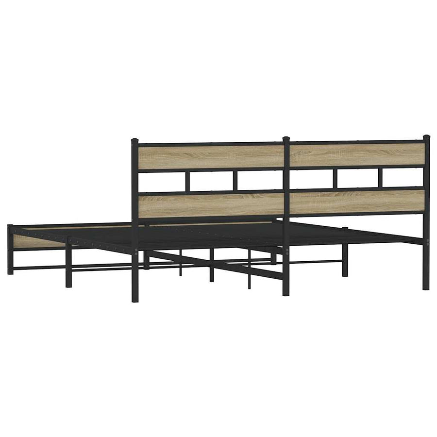 Bedframe zonder matras metaal sonoma eikenkleur 200x200 cm
