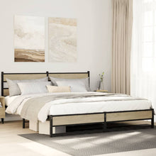 Bedframe zonder matras metaal sonoma eikenkleur 200x200 cm