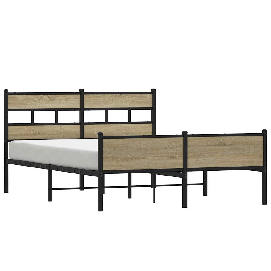 Bedframe zonder matras metaal sonoma eikenkleurig 160x200 cm