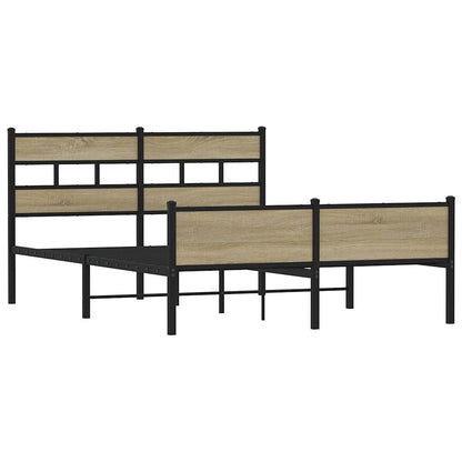 Bedframe zonder matras metaal sonoma eikenkleurig 160x200 cm
