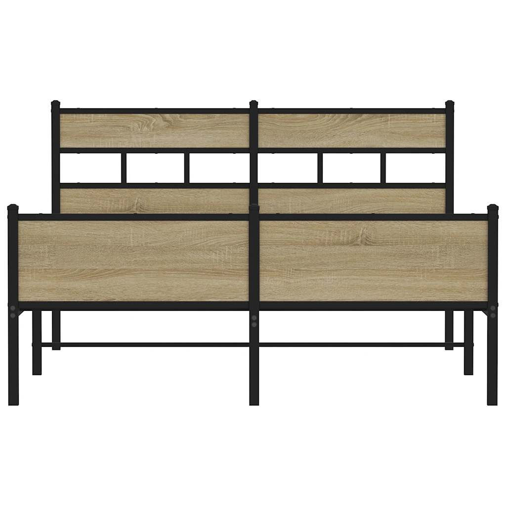 Bedframe zonder matras metaal sonoma eikenkleurig 160x200 cm