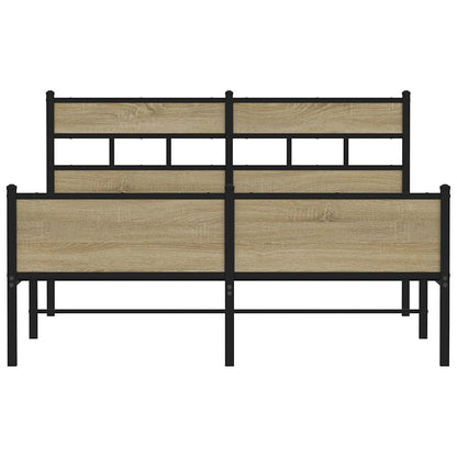 Bedframe zonder matras metaal sonoma eikenkleurig 160x200 cm