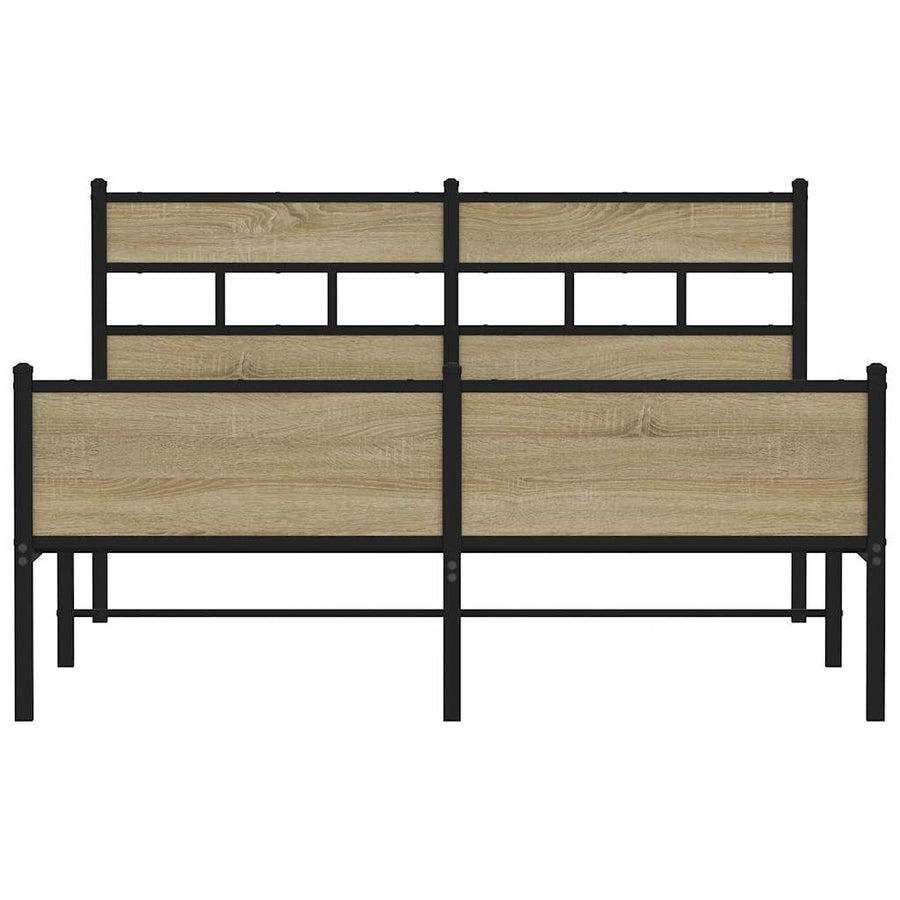 Bedframe zonder matras metaal sonoma eikenkleurig 160x200 cm