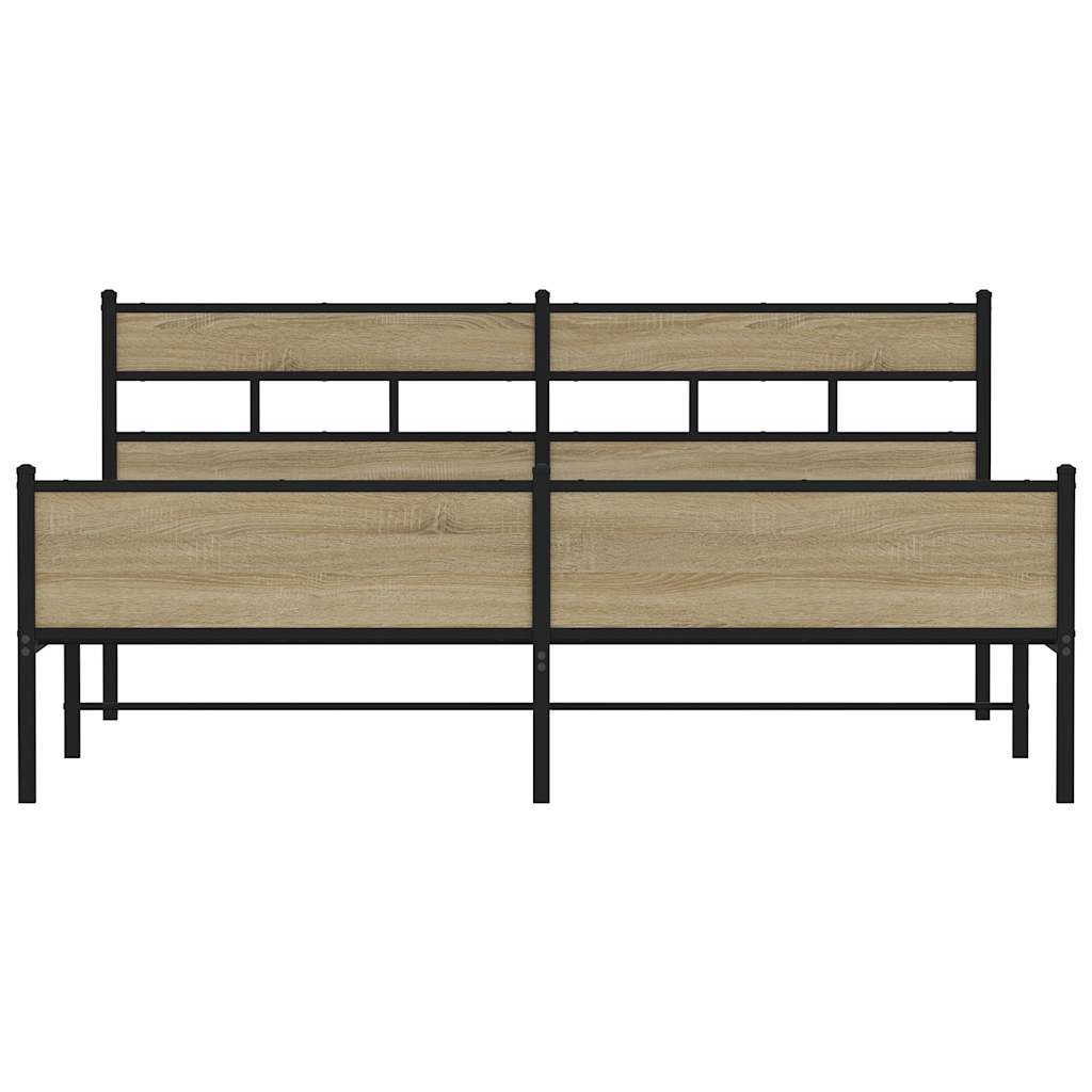 Bedframe zonder matras metaal sonoma eikenkleurig 180x200 cm