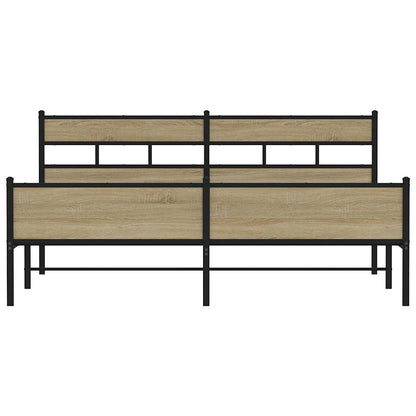 Bedframe zonder matras metaal sonoma eikenkleurig 180x200 cm