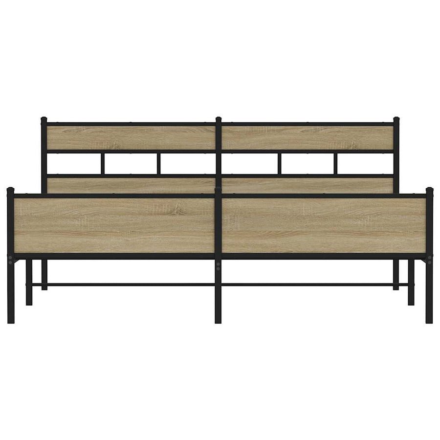 Bedframe zonder matras metaal sonoma eikenkleurig 180x200 cm