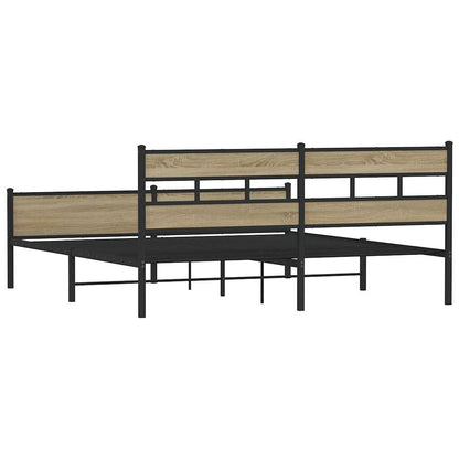 Bedframe zonder matras metaal sonoma eikenkleurig 180x200 cm