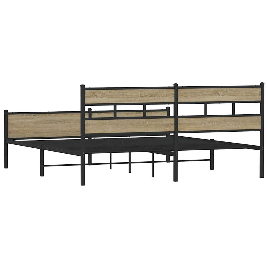 Bedframe zonder matras metaal sonoma eikenkleurig 180x200 cm