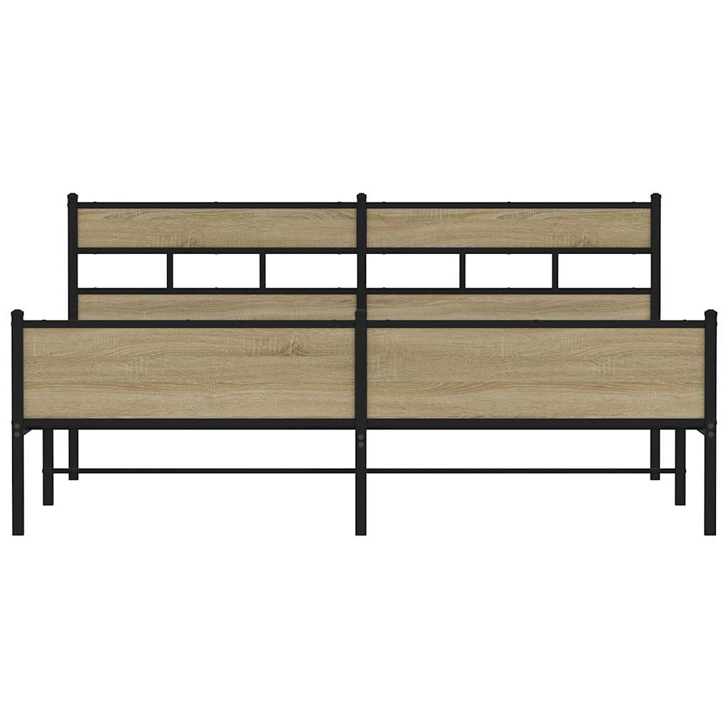 Bedframe zonder matras metaal sonoma eikenkleurig 183x213 cm